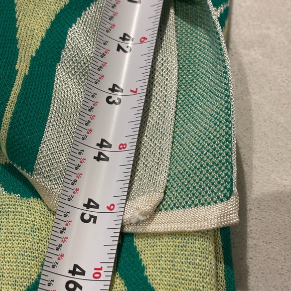 Jacquard Knit Boho Floral Hippie Tunic Dress Oversized Green TikTok Kaftan L-XL - Picture 14 of 16